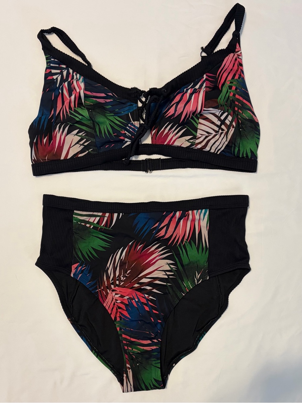 Swimsuits For All High Waisted 2 piece Bikini in Tropical Print